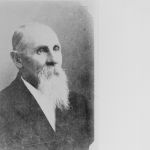 Reverand John Allen Freeman, pictured here in his later years, and his wife, Nancy Harris Freeman, were part of the Missouri Colonist caravan that originated in Platte County, Missouri and arrived here in 1845.