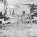 Lonesome Dove Baptist Church members in front of the church, circa 1860s. Courtesy of Joyce family