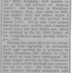 Spencer Graham's 1906 obituary mistakenly gives his interment at Medlin Cemetery (located in Trophy Club) rather than Hood Cemetery (located in the Coventry Manor subdivision in Southlake). Courtesy Shivers family