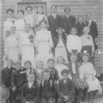 11e The Joyce children attended Sams School, established in the late 1870s on land donated by Calvin A. and Lucinda Sams. The school, shown in this circa 1895 photograph, was located near Dove and Sams School roads. Courtesy of Joyce family