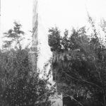 This circa 1920s photograph shows Spencer Graham's obelisk marker that reads, "S. Graham, Born Dec. 14, 1840, Died Mar. 7, 1906." Courtesy of Shivers family