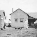 L. N. Bailey family members (l-r) Mettie, Alno, Eunice, and L. N. on the family homestead in the White's Chapel community, circa late 1920s. Courtesy of Shivers family