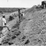 When work began on Lake Grapevine in 1947, residents remember it as a sad time for the displaced longtime dairy and cattlemen whose families had worked the creek bottomlands for generations. Courtesy of U.S. Army Corps of Engineers