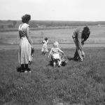 R. J. and Merrill Tate Stacy celebrate Easter on the Grapevine prairie, circa 1950s. Courtesy of Stacy family
