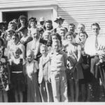 During his 25-year tenure, Brother William Day, seen here in the center with glasses posing with Joyce family members outside Lonesome Dove Baptist Church, performed many weddings and funerals. Courtesy of Joyce family
