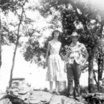 Along with other folks, Southlake resident Wanda Stowe, seen here in 1954 with her husband Bill, visited the Grapevine dam and lake site many times before the lake was completed. Courtesy of Wanda Stowe