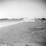 This picture of the Lake Grapevine dam construction is dated 1954. Courtesy of U.S. Army Corps of Engineers