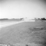 This picture of the Lake Grapevine dam construction is dated 1954. Courtesy of U.S. Army Corps of Engineers