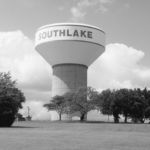 1970-1990img00017 The water tower at Dove Road and White Chapel was consructed in 1986, the first of its kind built in the U.S. Pictured here is the water tower that sits in Bicentennial Park. Courtesy of City of Southlake