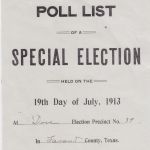 Dove community poll list 1913. Courtesy of Shivers family