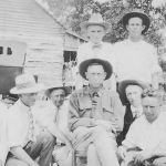 Torian men gather in 1918 beside the Torian cabin.