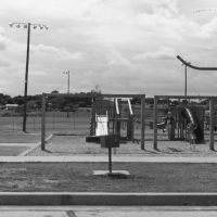 Pictured in this early 1990s photo is a playground that was located next to the Community Center in Bicentennial Park until the completion of Adventure Alley in the late 1990s. Courtesy of City of Southlake