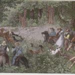 "A Deer Drive in the Texas 'Cross Timber'" by Frenzeny & Tavernier, 1874.